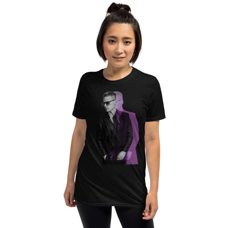 T-Shirt Damen - Shadow Cool Purple, schwarz