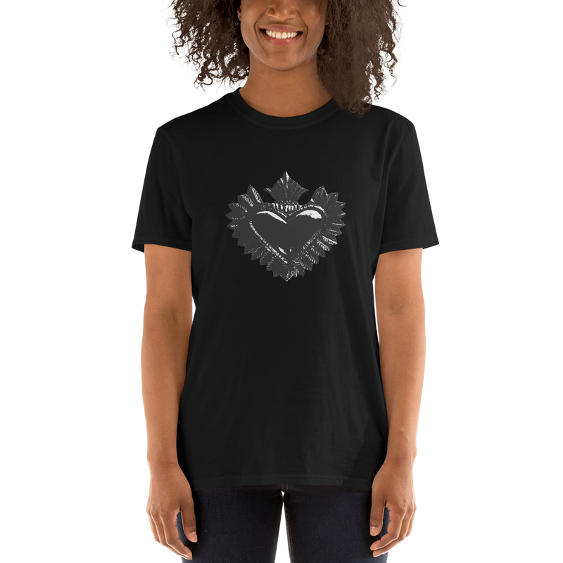 T-Shirt Damen - Darker Hearts, Black Heart, Black on Black