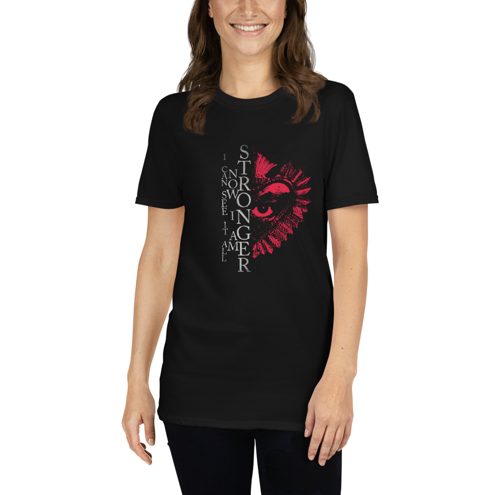 T-Shirt Damen - Now I Am Stronger, Darker Hearts, schwarz
