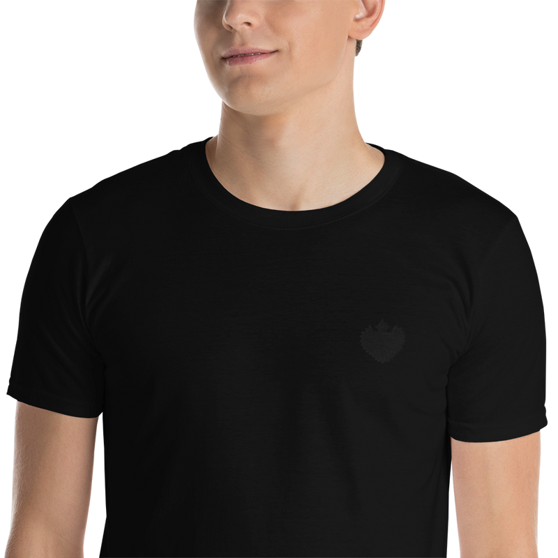 T-Shirt Herren - Darker Hearts, Black Heart, gestickt
