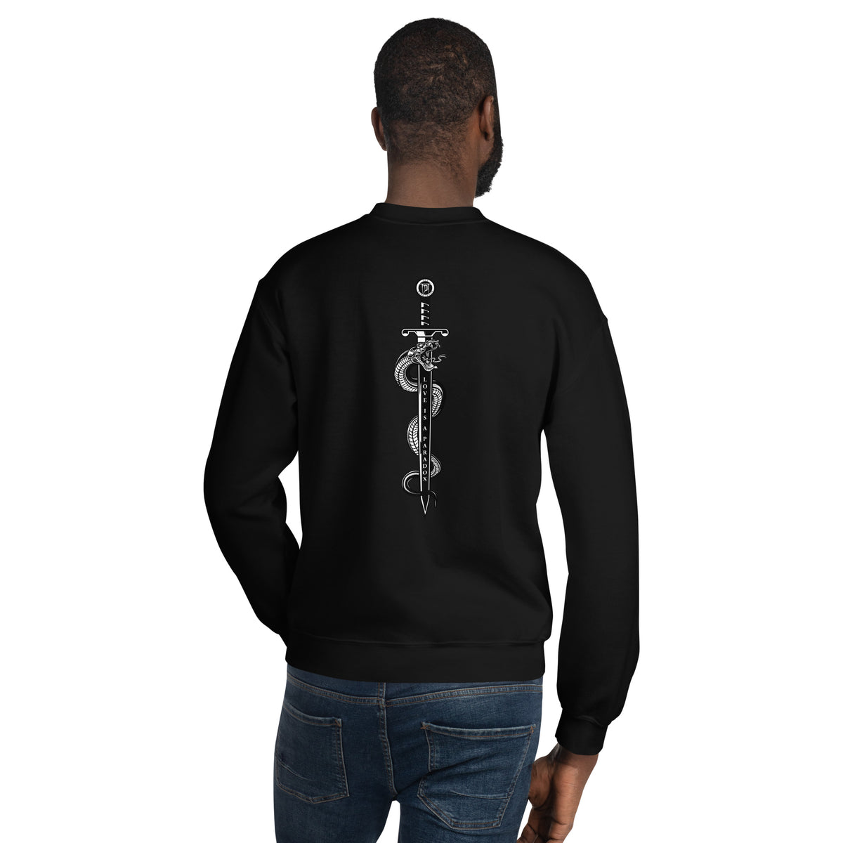 Sweater Herre - Paradox, Snake &amp; Sword og Heart &amp; Dolk (broderet)