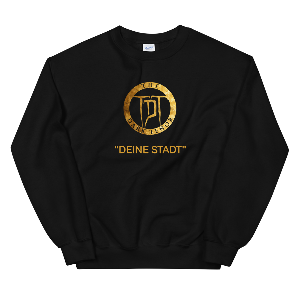 Pullover Unisex - personalisierbar - "Deine Stadt", Gold Wappen