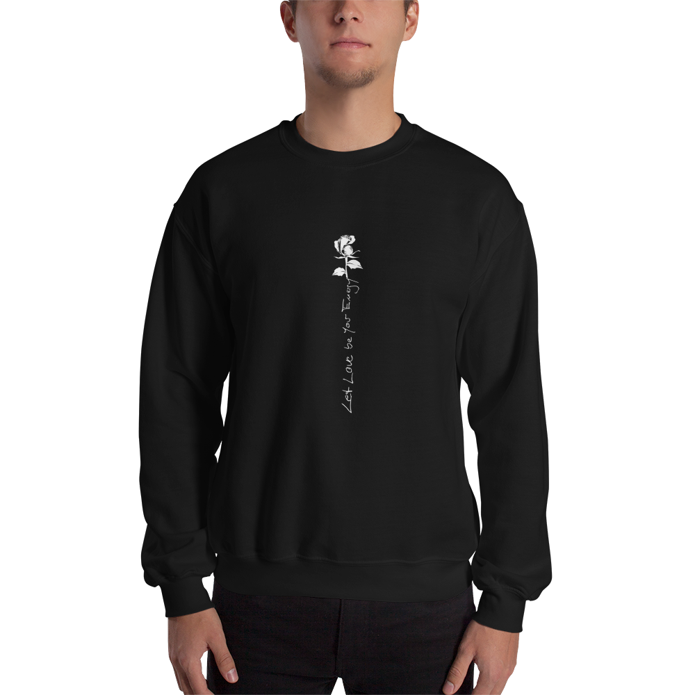 Sweater herre - Let Love Be Your Energy, hvid rose