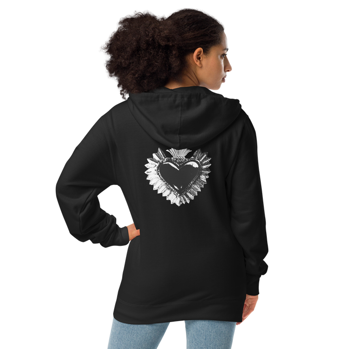 Zipper Hoodie aus Fleece Damen - Darker Hearts