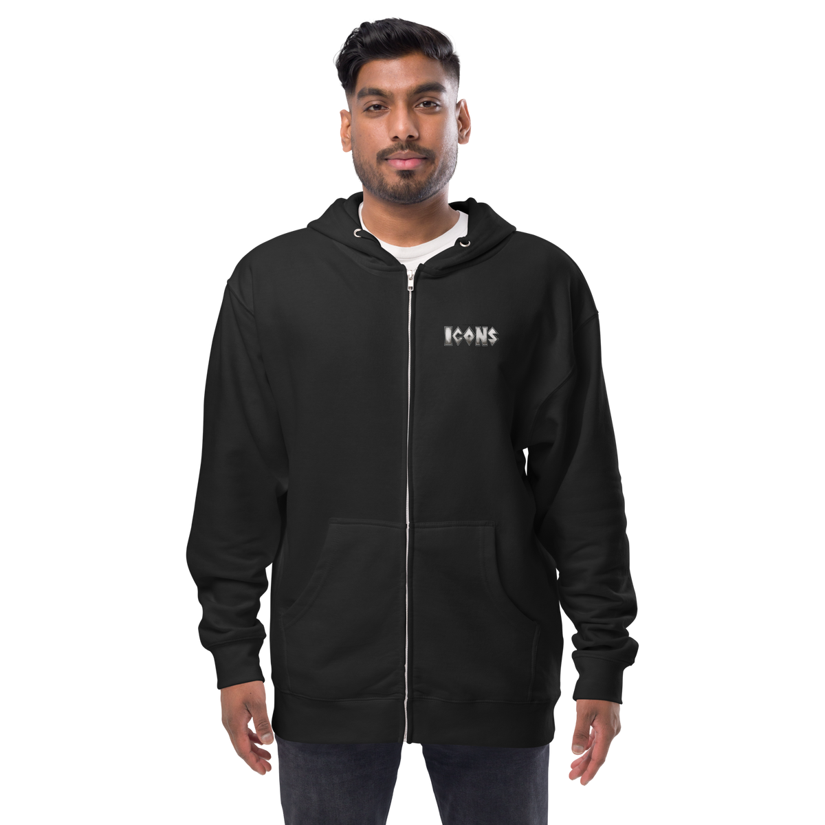 Zipper Hoodie aus Fleece Herren - Icons