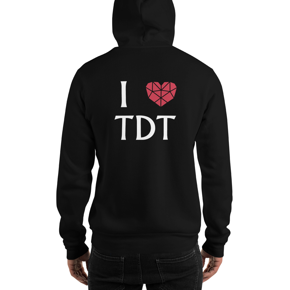 Hættetrøje til mænd - Jeg elsker TDT
