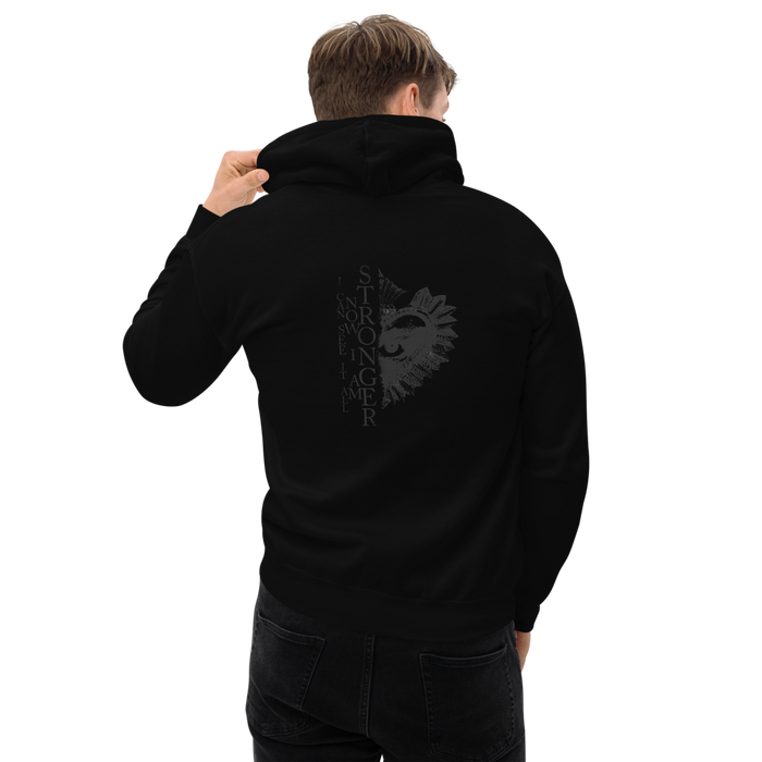 Hoodie Herren - Now I Am Stronger, Darker Hearts, Black on Black