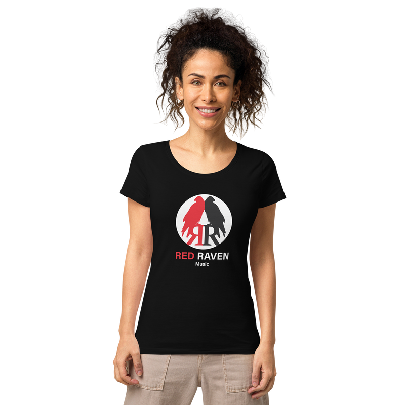 Bio-T-Shirt Rundhals Damen - Red Raven Music Logo