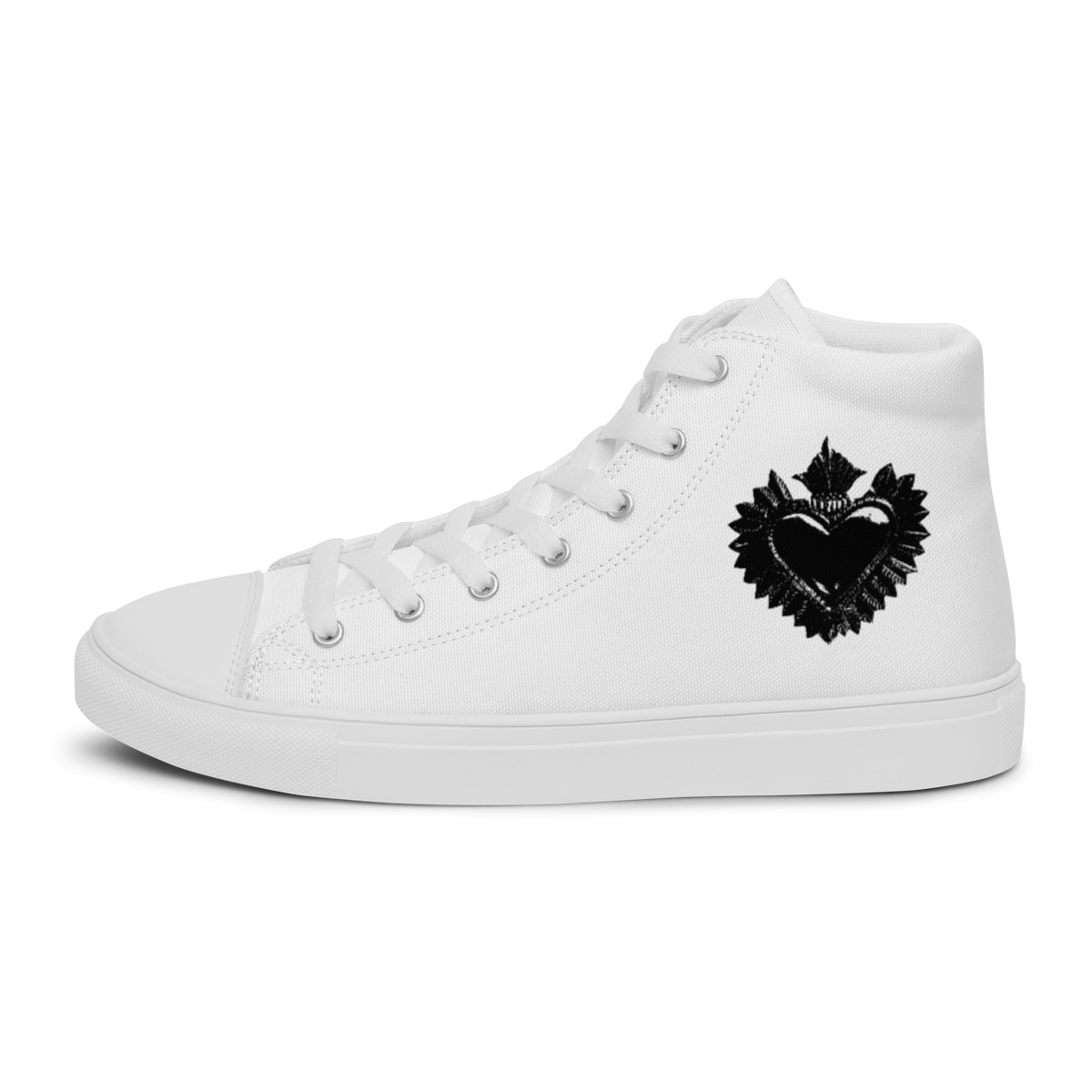 High-Top Shoes Women - Darker Hearts, White