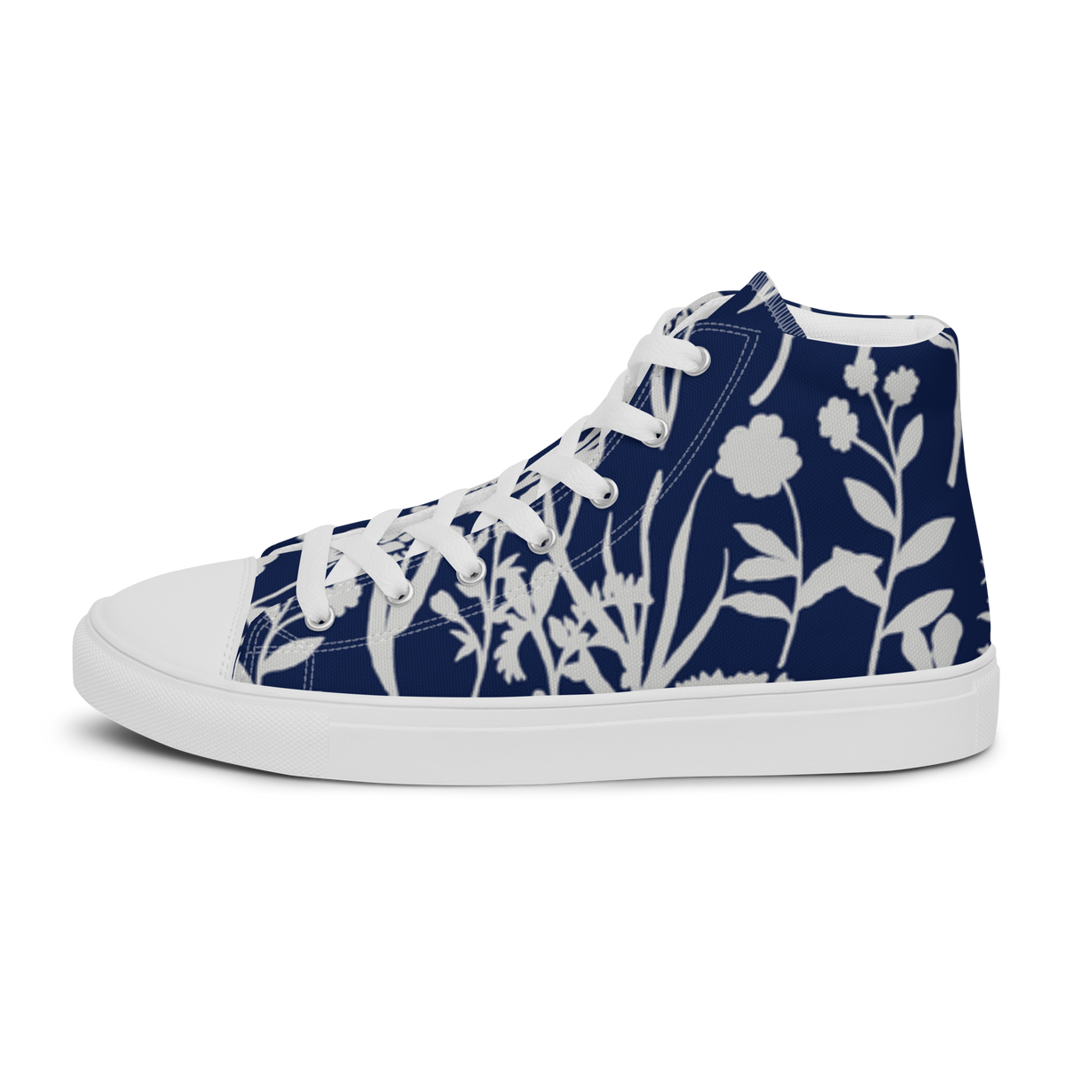 High-Top Shoes Women - Blue Flower