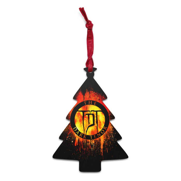 Wooden Christmas tree decorations - coat of arms, lava, volcanoes