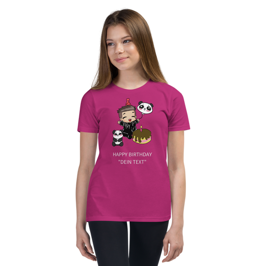 T-shirt til børn, piger - Tillykke med fødselsdagen, kan tilpasses