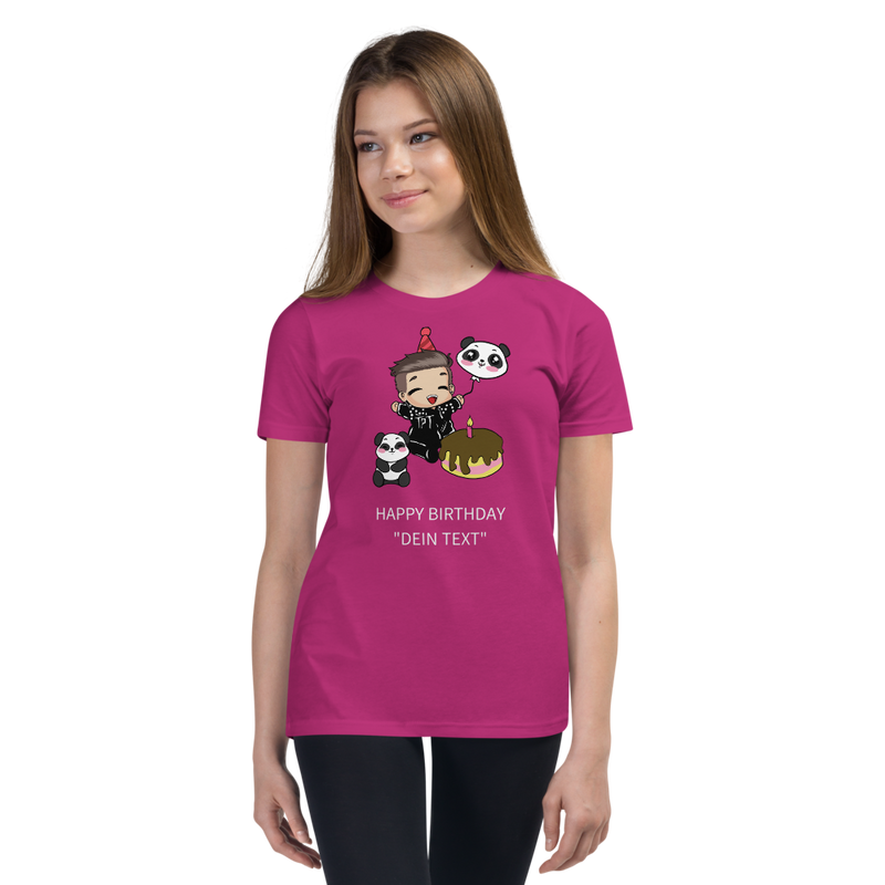 T-Shirt für Kinder Girls - Happy Birthday, personalisierbar
